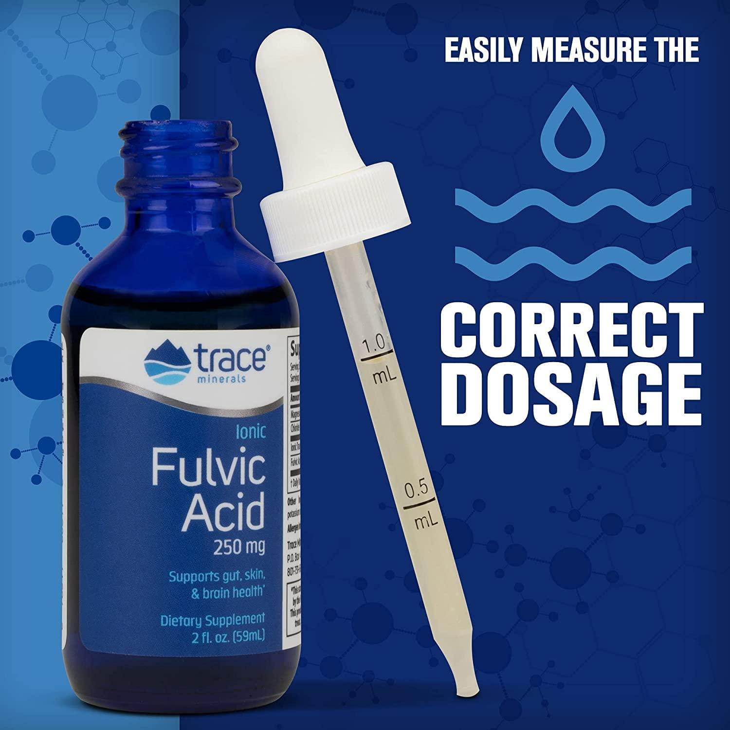 Trace Minerals Liquid Ionic Fulvic Acid Supports Gut Health Promotes