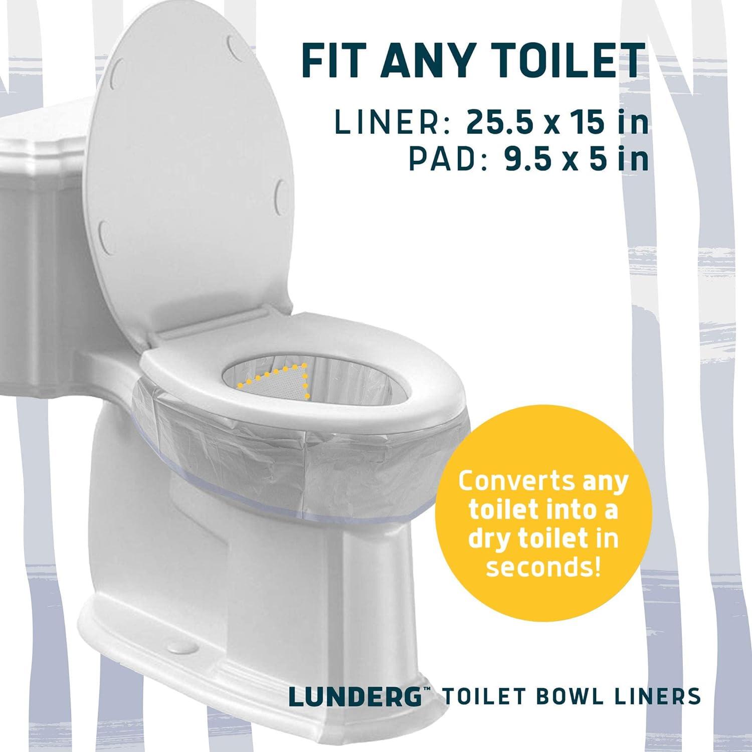 Lunderg Toilet Bowl Liners with Lemon Scented Super Absorbent Pads