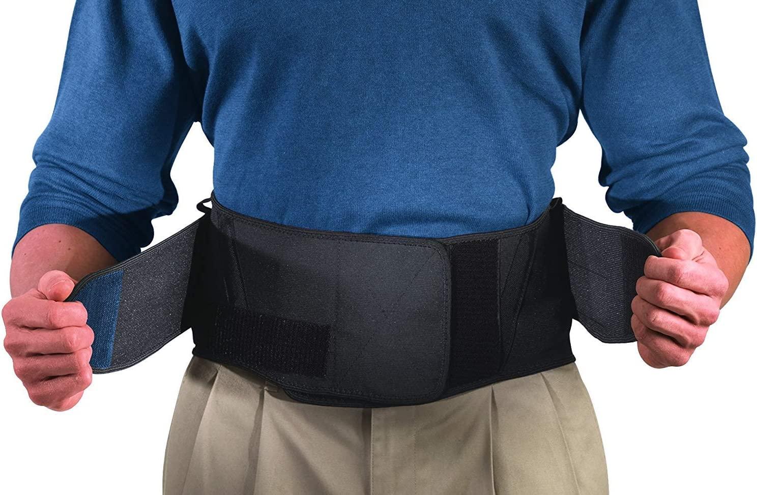 Mueller 255 Lumbar Support Back Brace with Removable Pad, Black,  Regular(Package May Vary) Regular (Pack of 1)