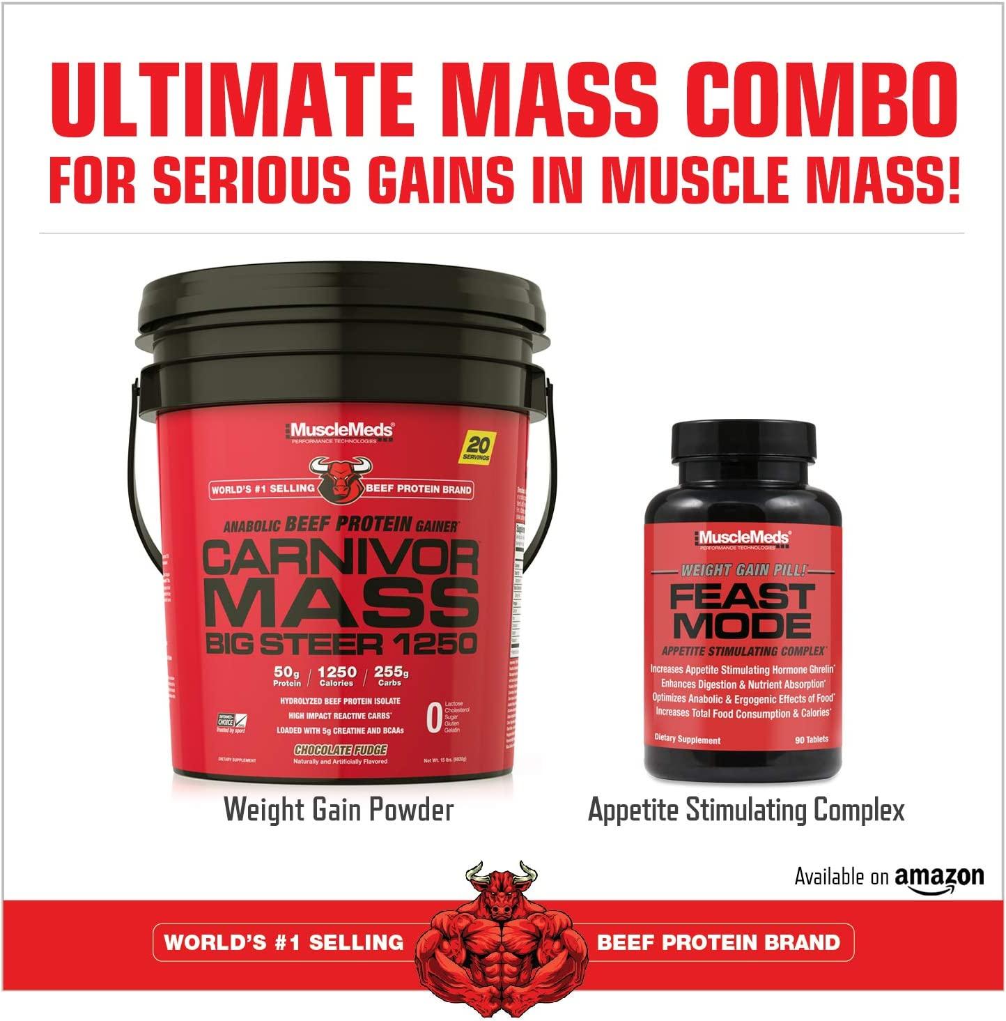 MuscleMeds Carnivor Mass Chocolate Big Steer 15lb Bucket HighQuality