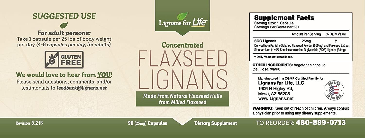 Lignans For Life Flaxseed Lignans, 90 capsules, 2 Pack