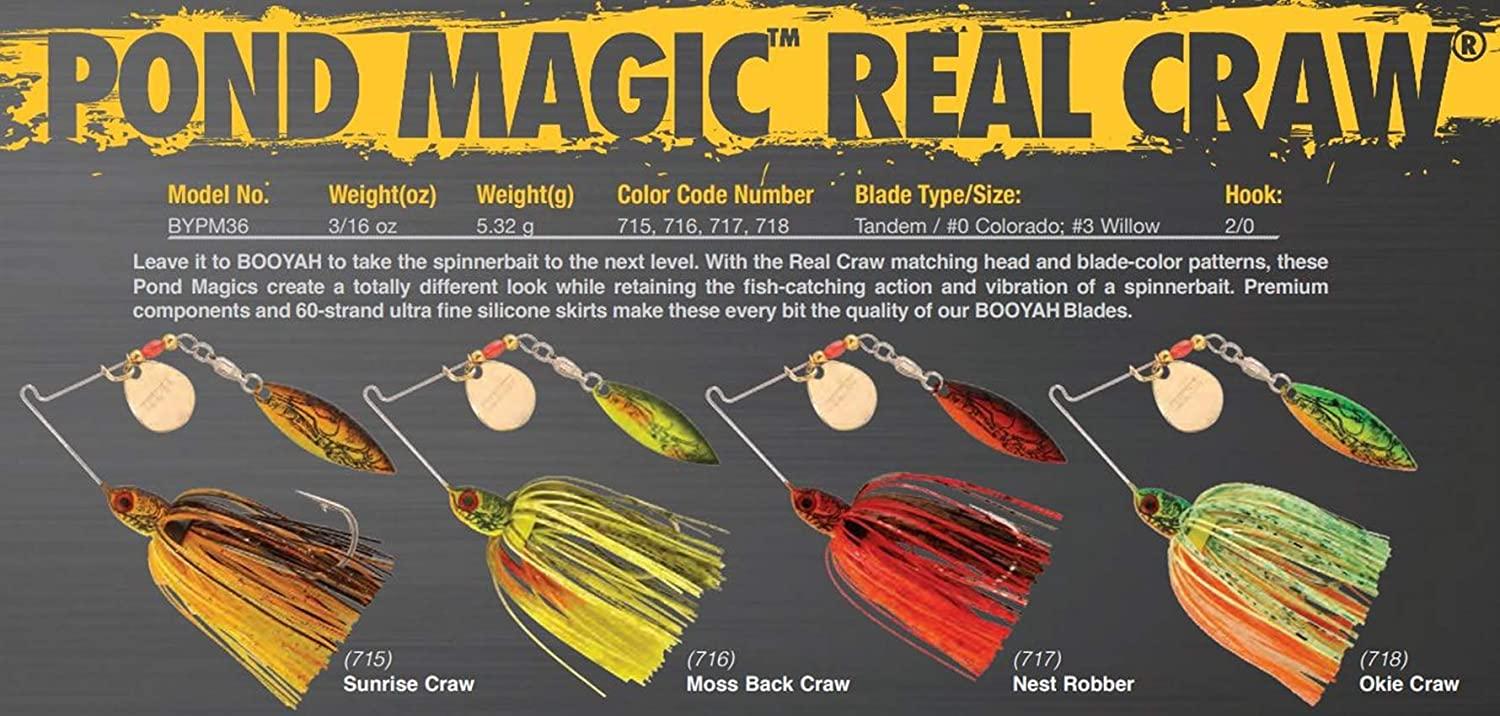 BOOYAH Pond Magic Small-Water Spinner-Bait Bass Fishing Lure Pond Magic  Real Craw Nest Bobber