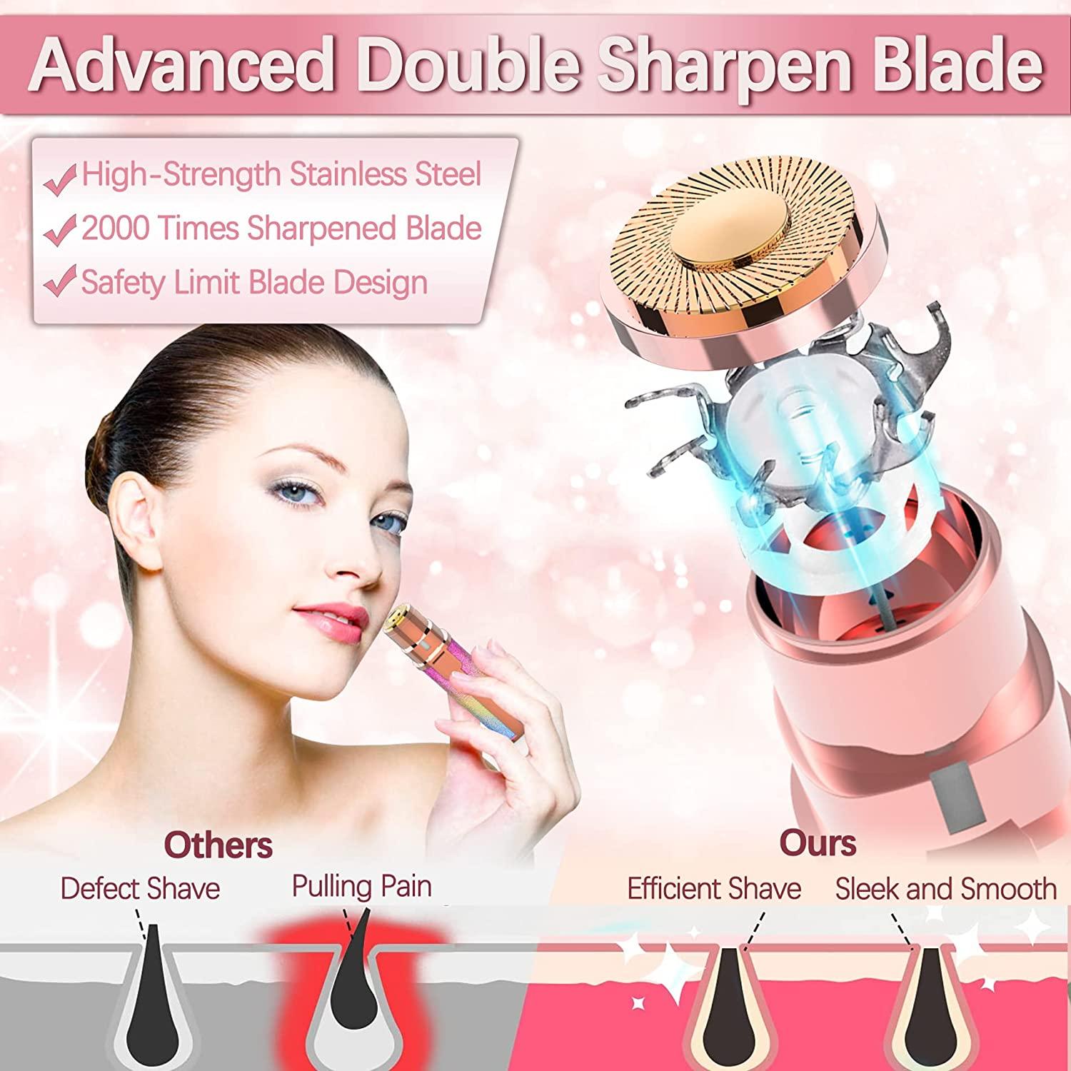 Facial Hair Remover For Women, 2-in-1 Epilator For Women With LED Light