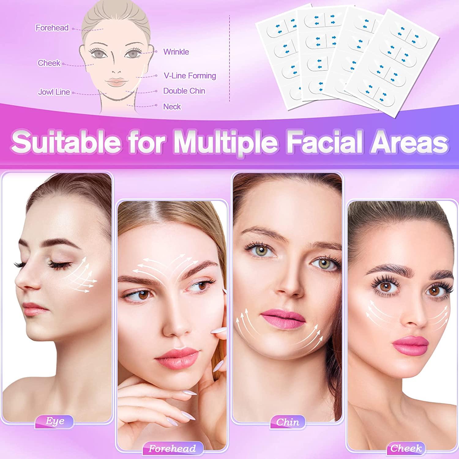 Face Lift Tape Invisible,Invisible Face Lifter Tape,Face Tape Lifting  Invisible,Instant Face Lift Sticker , Facelift Tape for Face Invisible with  Bands for Double Chin Wrinkles Lifting Saggy Skin 100 PCS 100 Count (