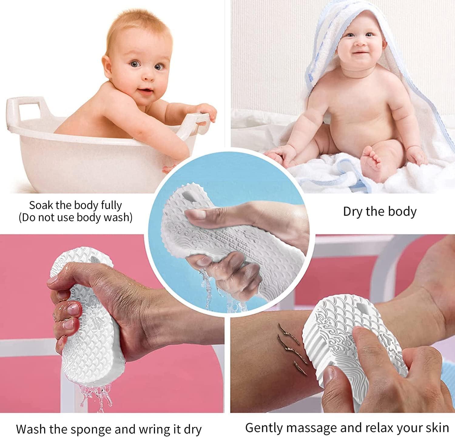 Soft Baby Shower Sponge Baby Body Scrubber Sponge Bathing Baby Sponge 3 pcs