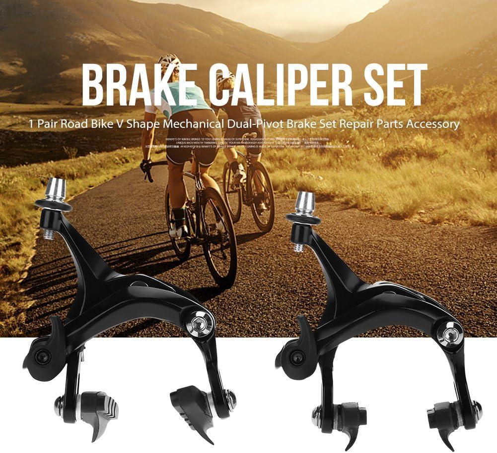 Bike Brakes, Road Bike V Shape Mechanical Dual-Pivot Brake Set Repair Parts  Accessory (1 Pair)