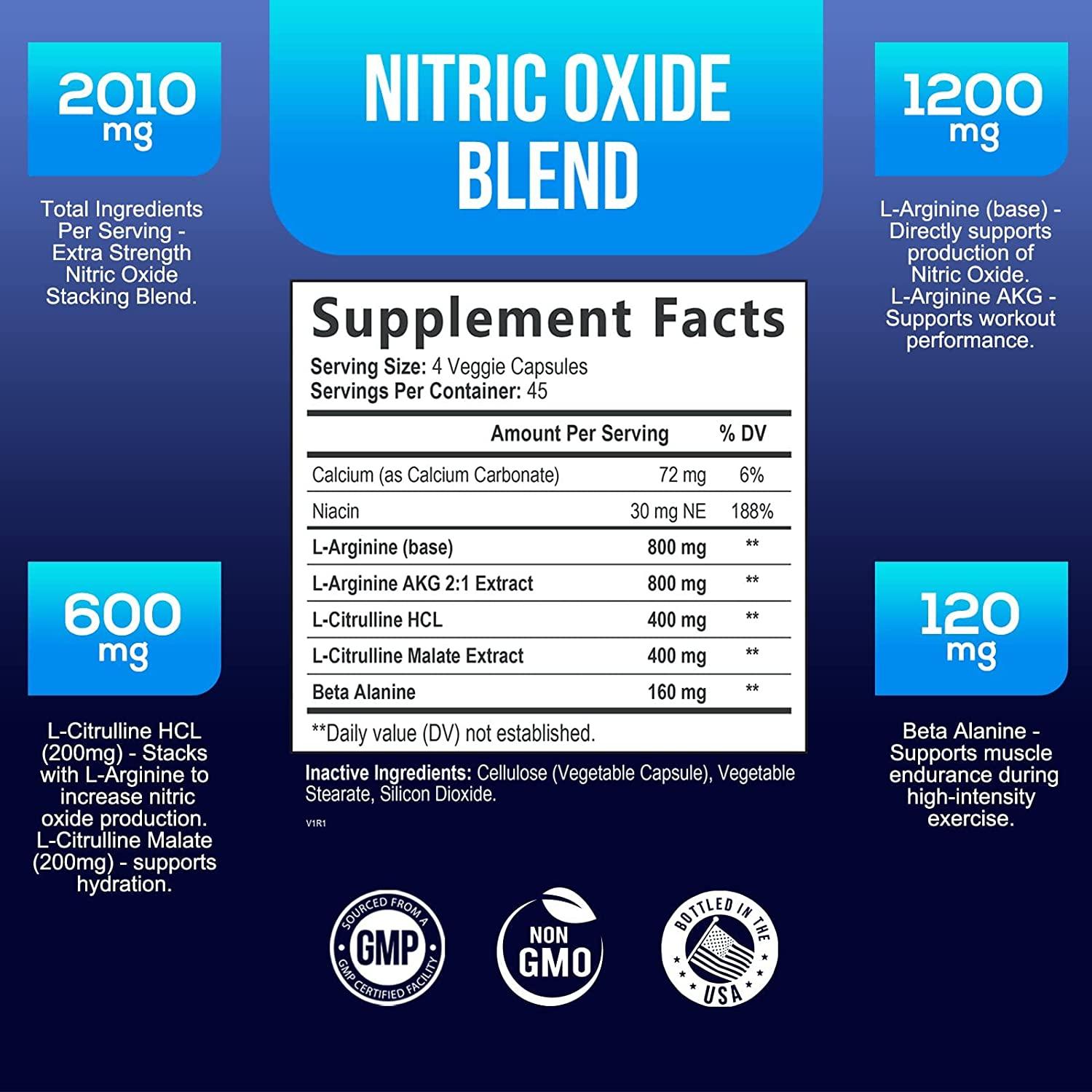 Extra Strength Nitric Oxide Supplement L Arginine 3X Strength