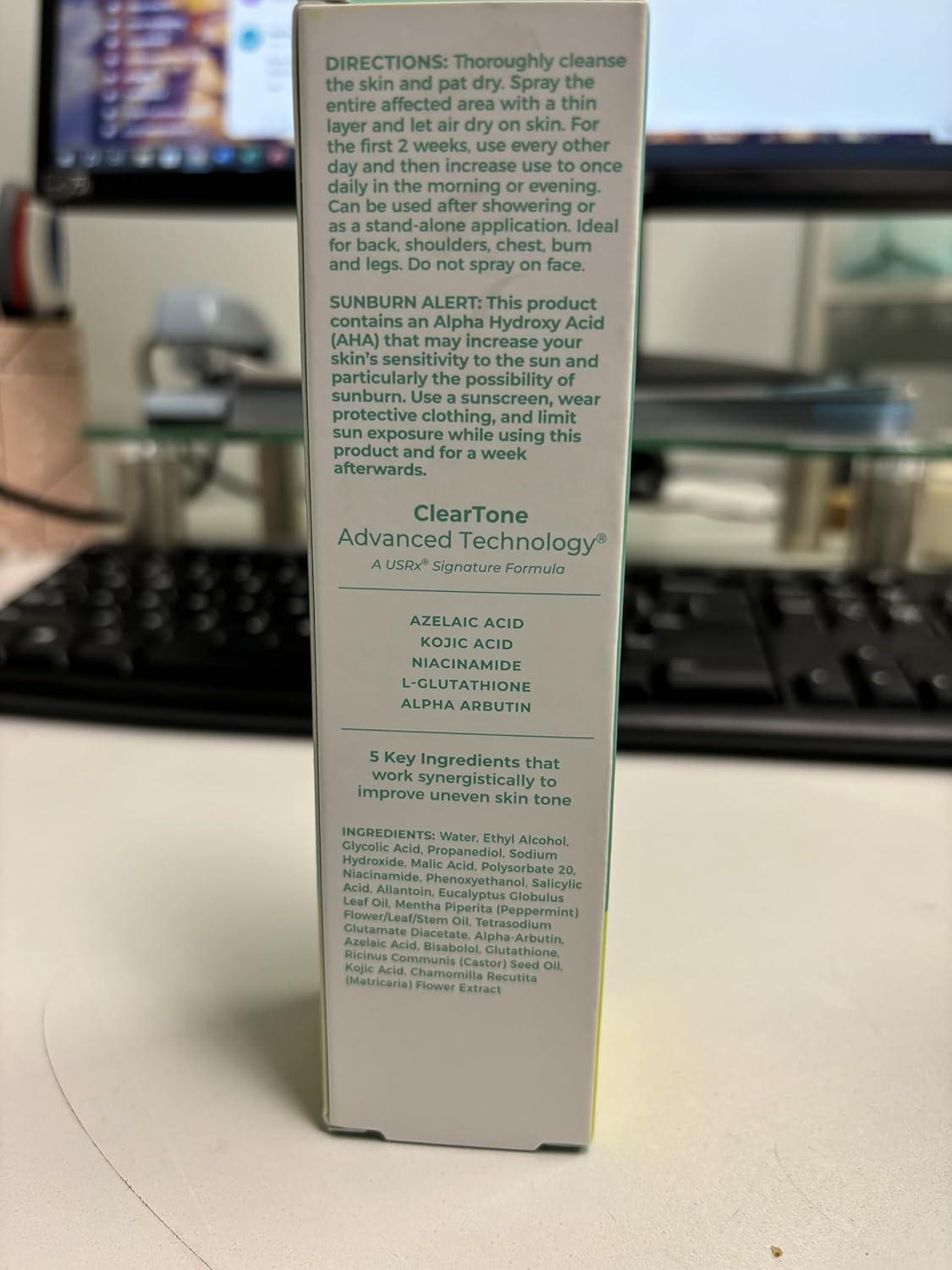 Urban Skin Rx Fade Fix Body Spray | 10% AHA Exfoliating Solution for Dark  Spots Bumps & Scars | Treat Discoloration with Salicylic & Glycolic Acid |  3.3 Fl Oz | Buy