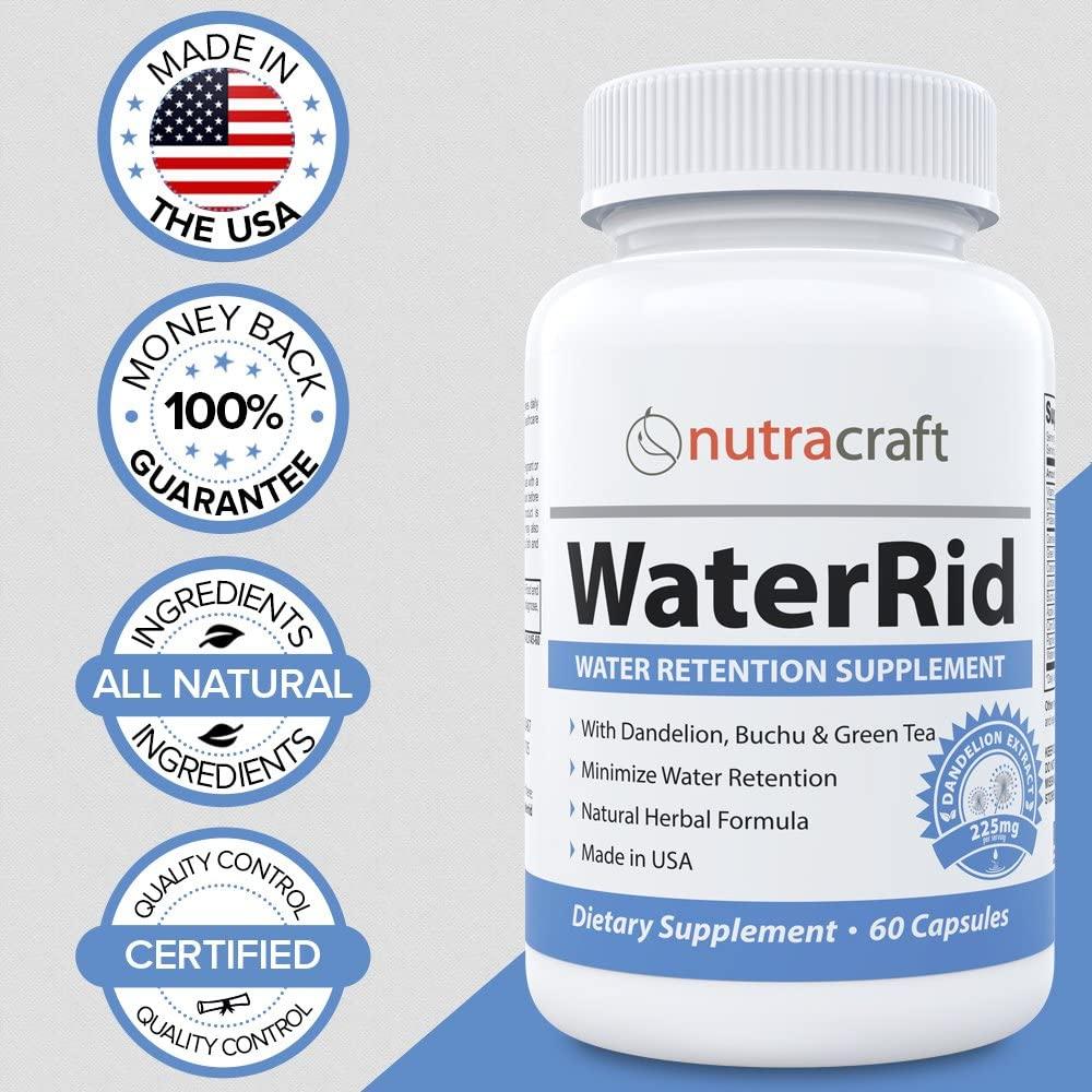 WaterRid 1 Natural Diuretic Water Pill Dandelion Green Tea Potassium