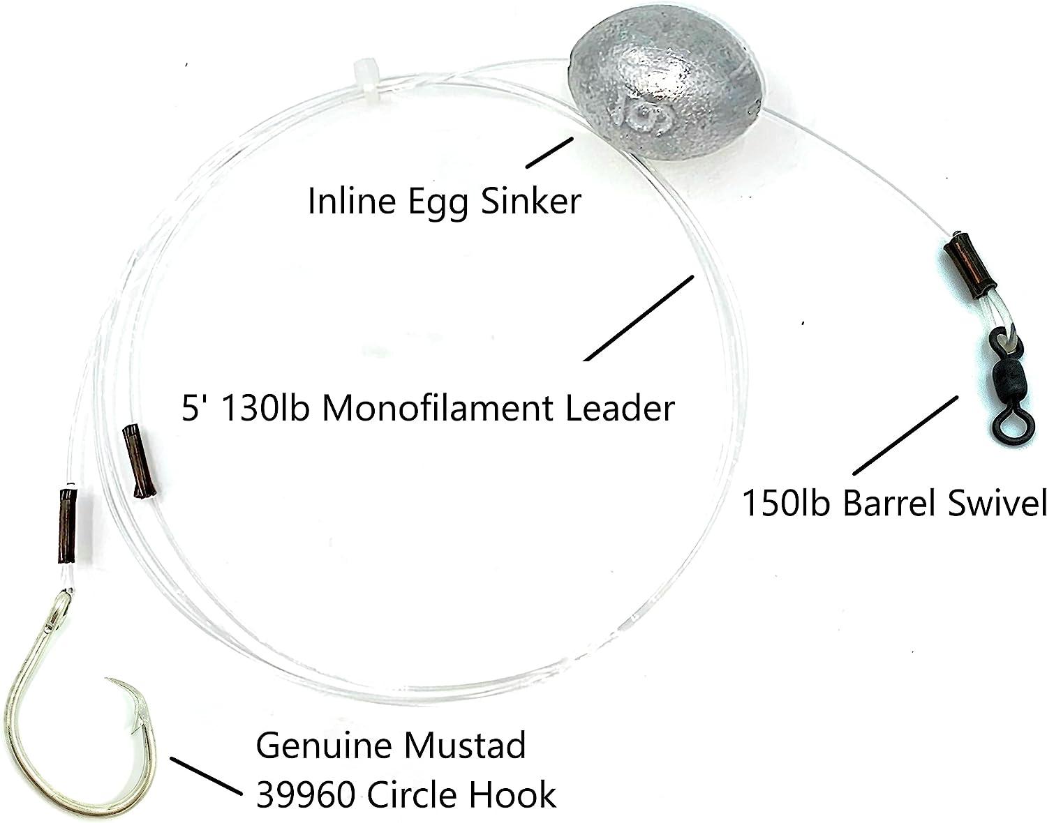 Snapper Fishing Rig, Leader with Egg Sinker, Weighted Grouper Rig, Made in  The USA, Inline Circle Hook Compliant, Excellent for Snapper, Grouper,  Amberjack, Snook, Red Drum 12/0 Hook - 4oz