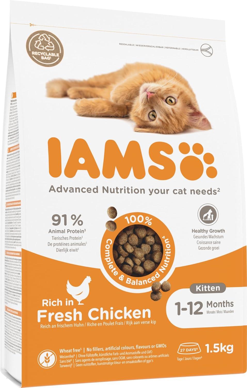 IAMS Junior Dry Cat Food with Chicken for Kittens (1-12 Months