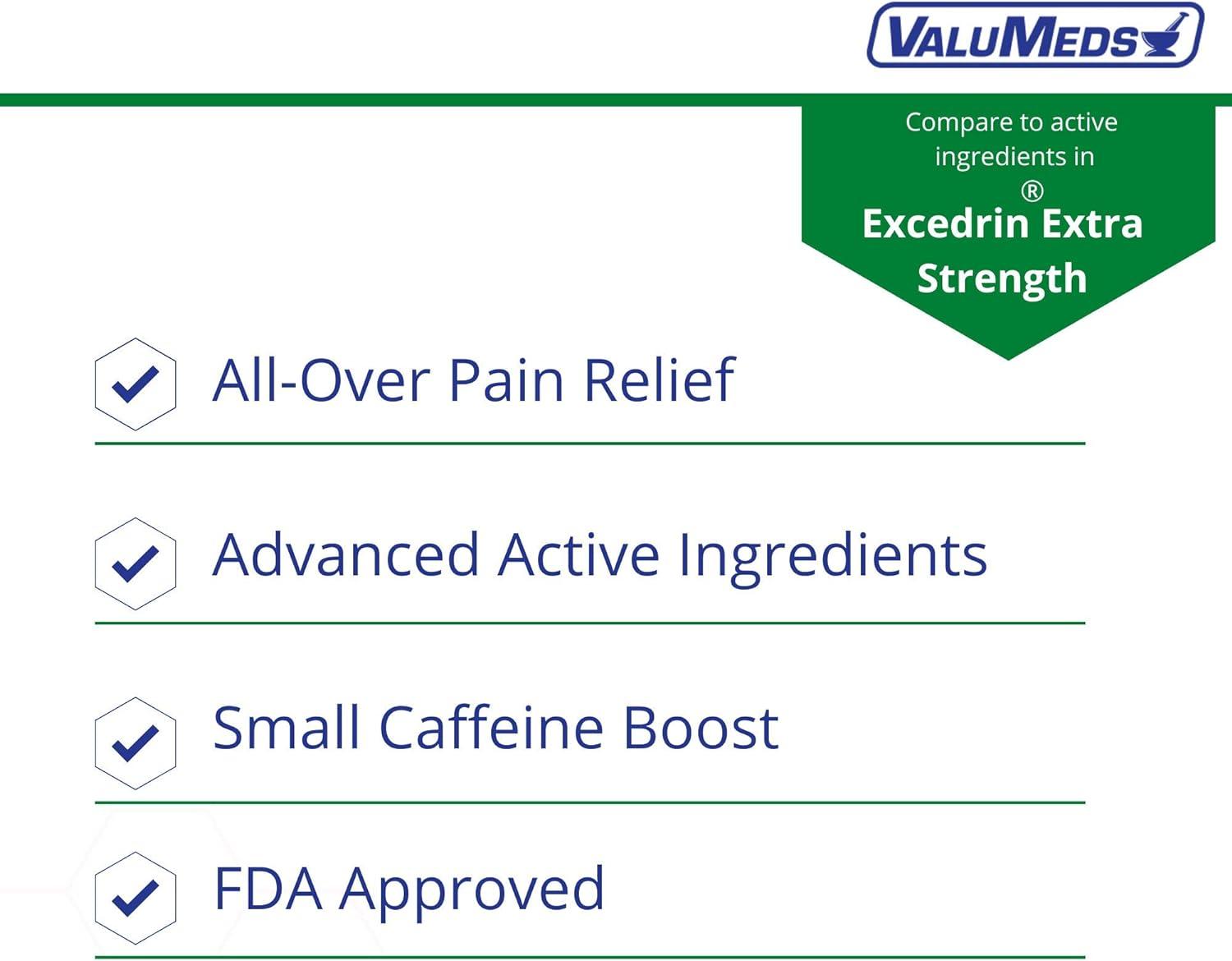 ValuMeds Extra Strength Headache Relief Caplets (300Count