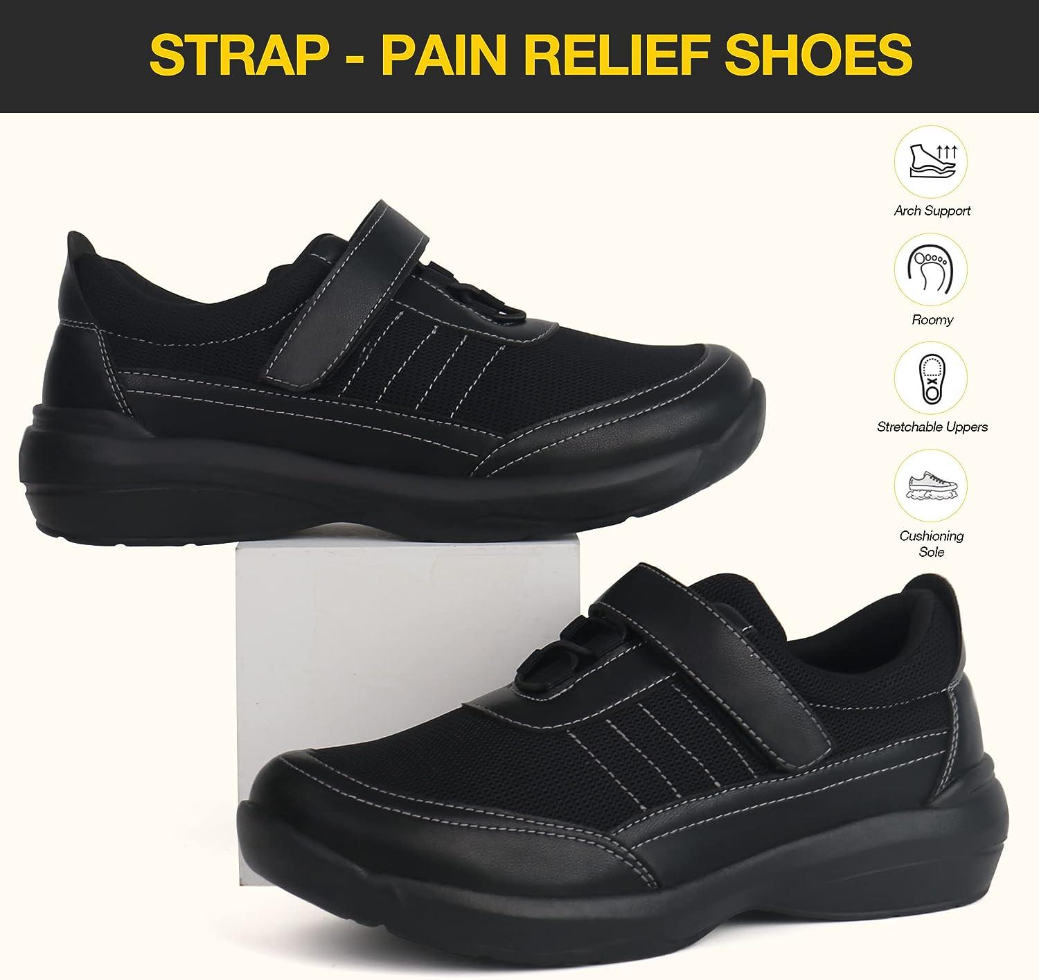 Ortho+rest Women Pain Relief Walking Shoes for Sensitive and Bunions Feet 9 Black