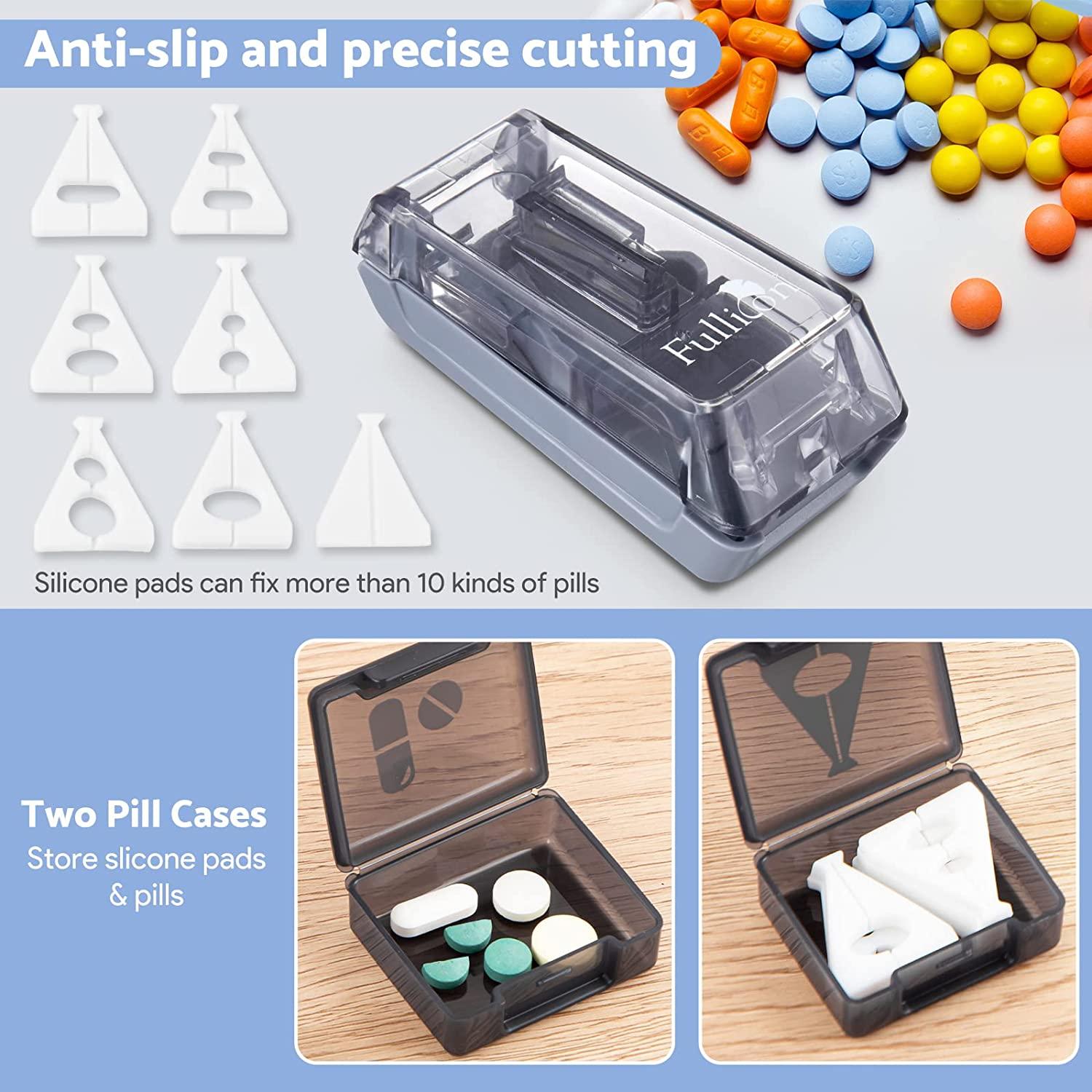 Fullicon Pill Cutter | V-Shape Holder | Sharp Blade Tablet Splitter ...
