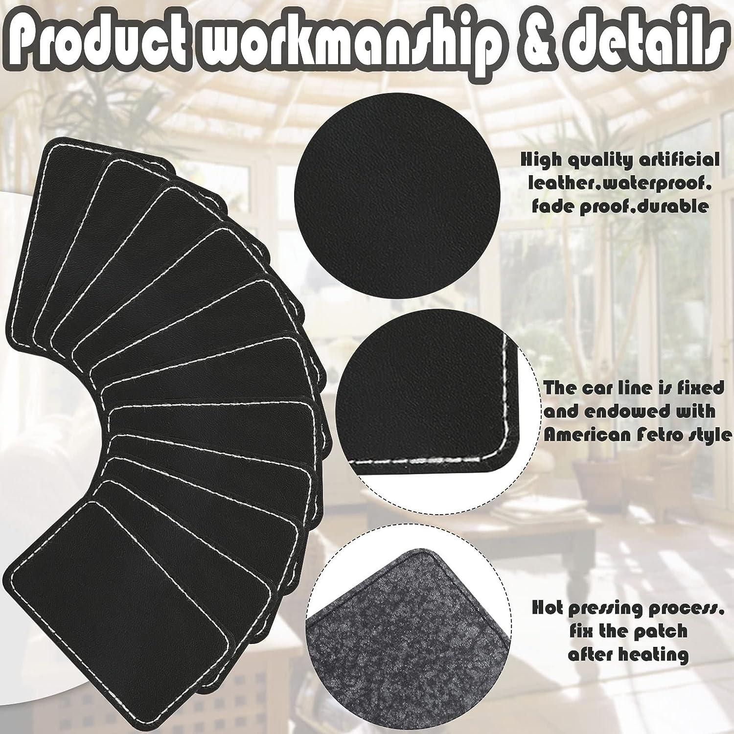 Gray/black Leatherette Blank Set of 15 Adhesive Backed Patches 