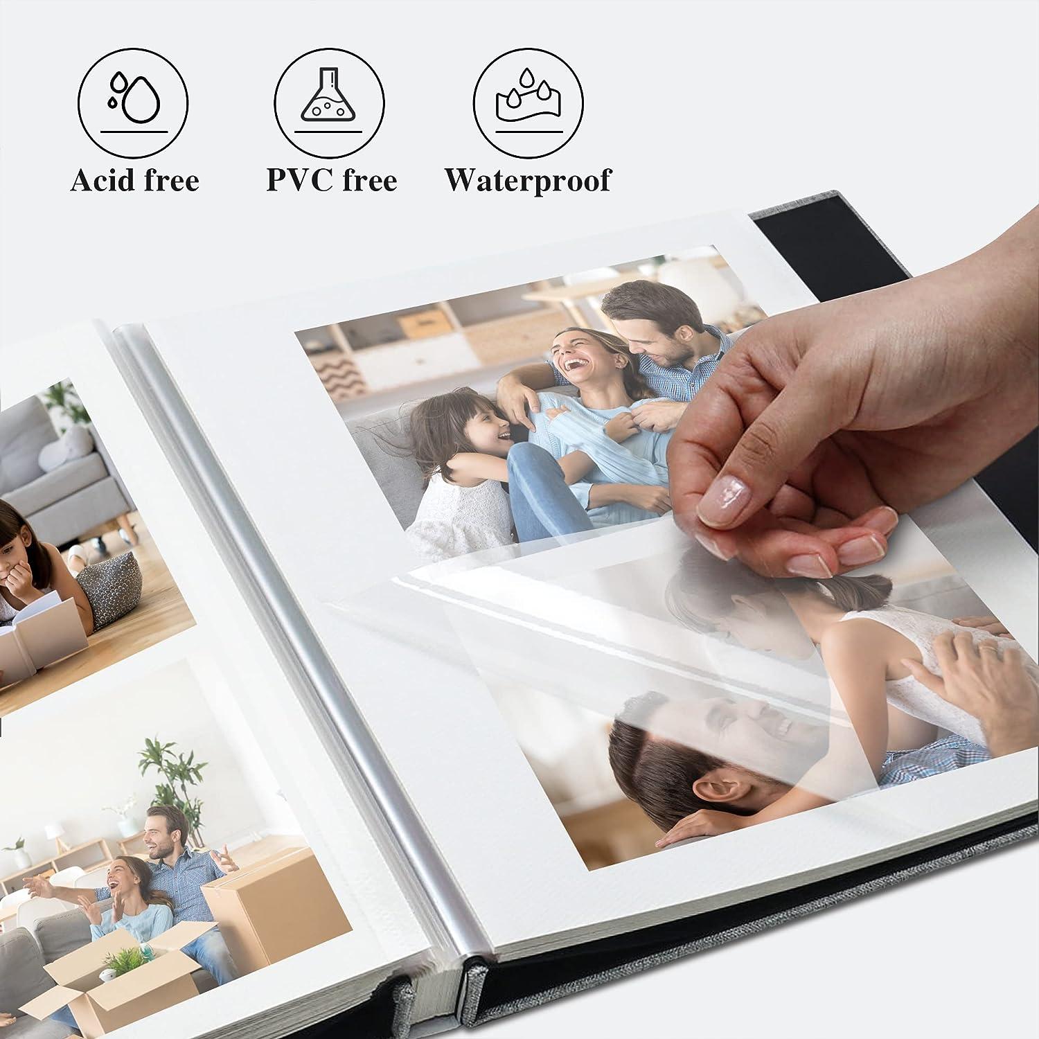 Photo Album Self Adhesive Pages Scrapbook Magnetic Photo Albums with Sticky  Pages for 4x6 5x7 8x10 Pictures Books with A Metallic Pen for Baby Family
