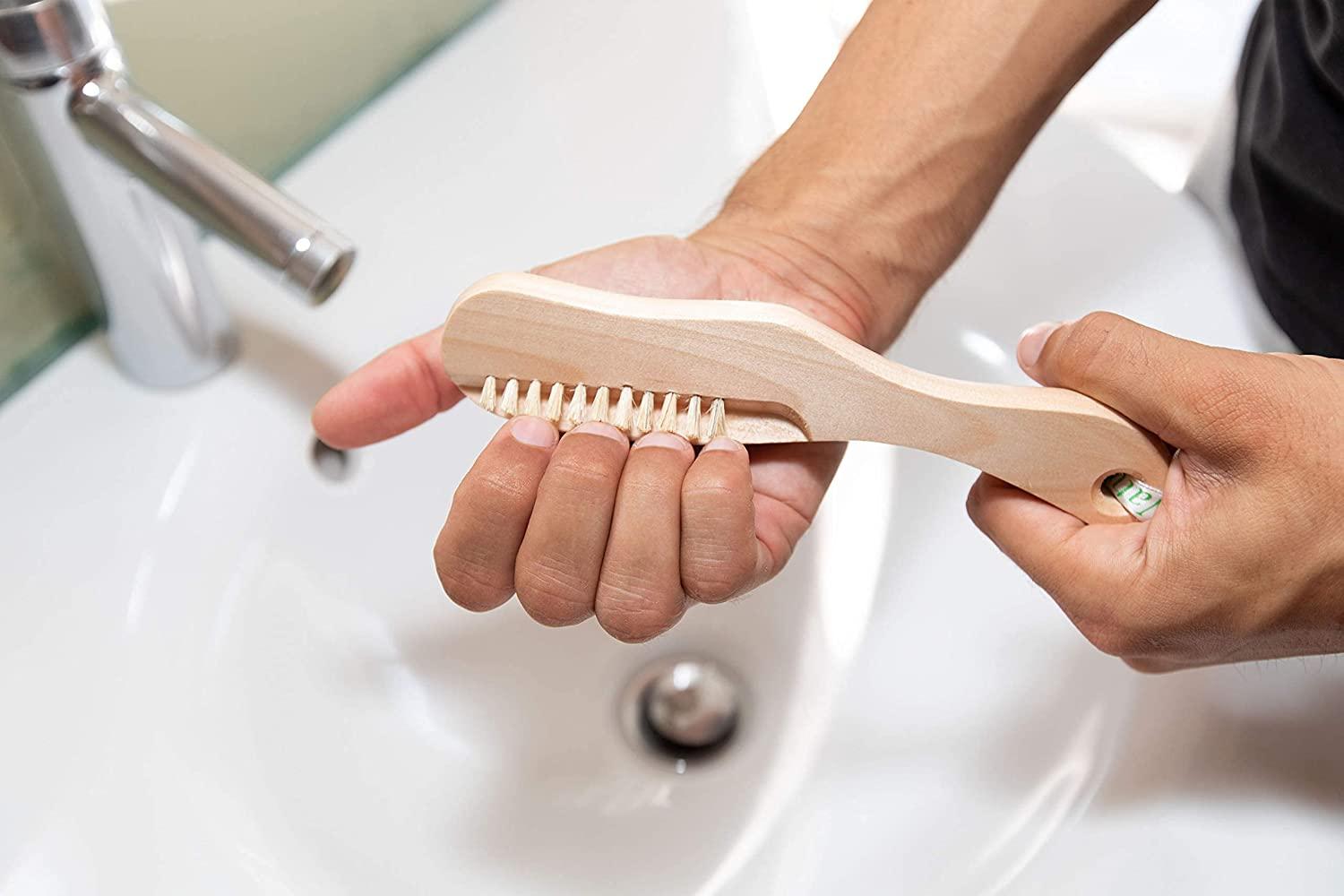 GranNaturals Wooden Nail Brush Nail Cleaner Tool for Fingernail, Toenail Dry Clean Scrubber