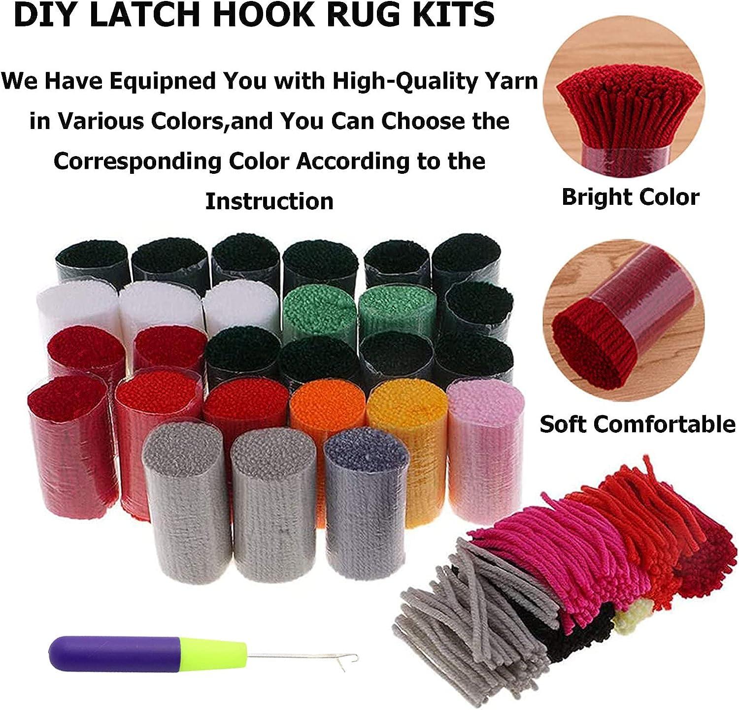 EVAJE Christmas Latch Hook Rug Kits DIY Crochet Yarn Carpet