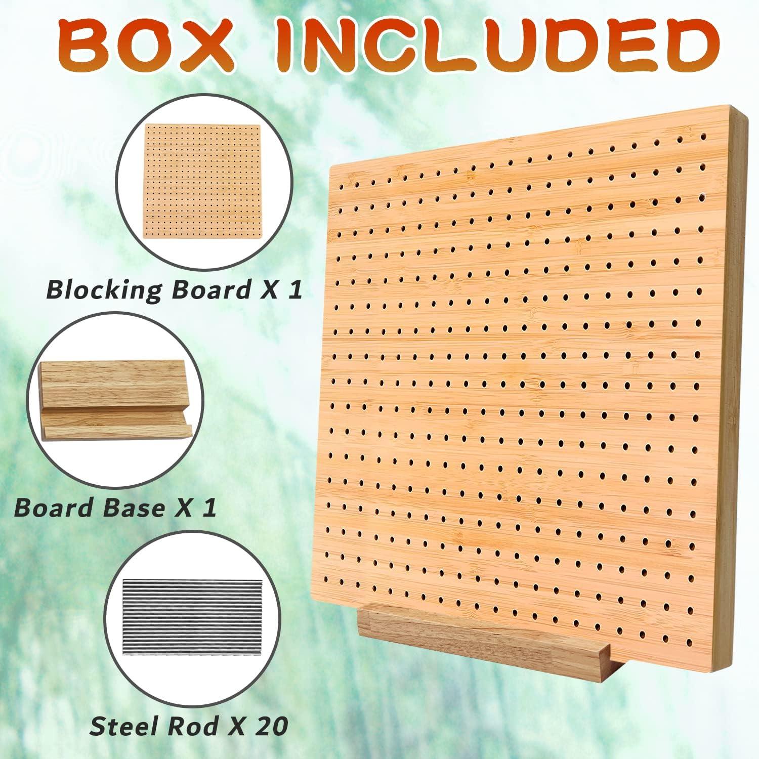 11.8 Inches Bamboo Wooden Board for Knitting Crochet and Granny Squares Blocking  Board for Knitting and Crochet Projects Handcrafted Knitting Stainless  Steel Pins 11.8