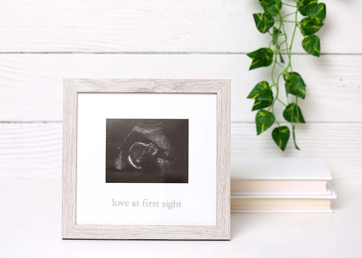 Kate & Milo Rustic Sonogram Picture Frame, Love at First Sight Gender
