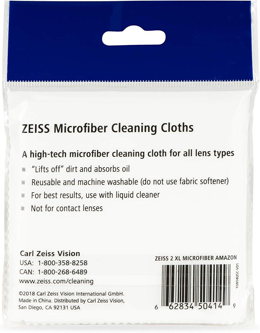  ZEISS Lens Cleaning Solution Kit (8 fl. oz. 2 pk.) 2 Bottles of  Lens Spray, 2 Microfiber Cleaning Cloths : Health & Household