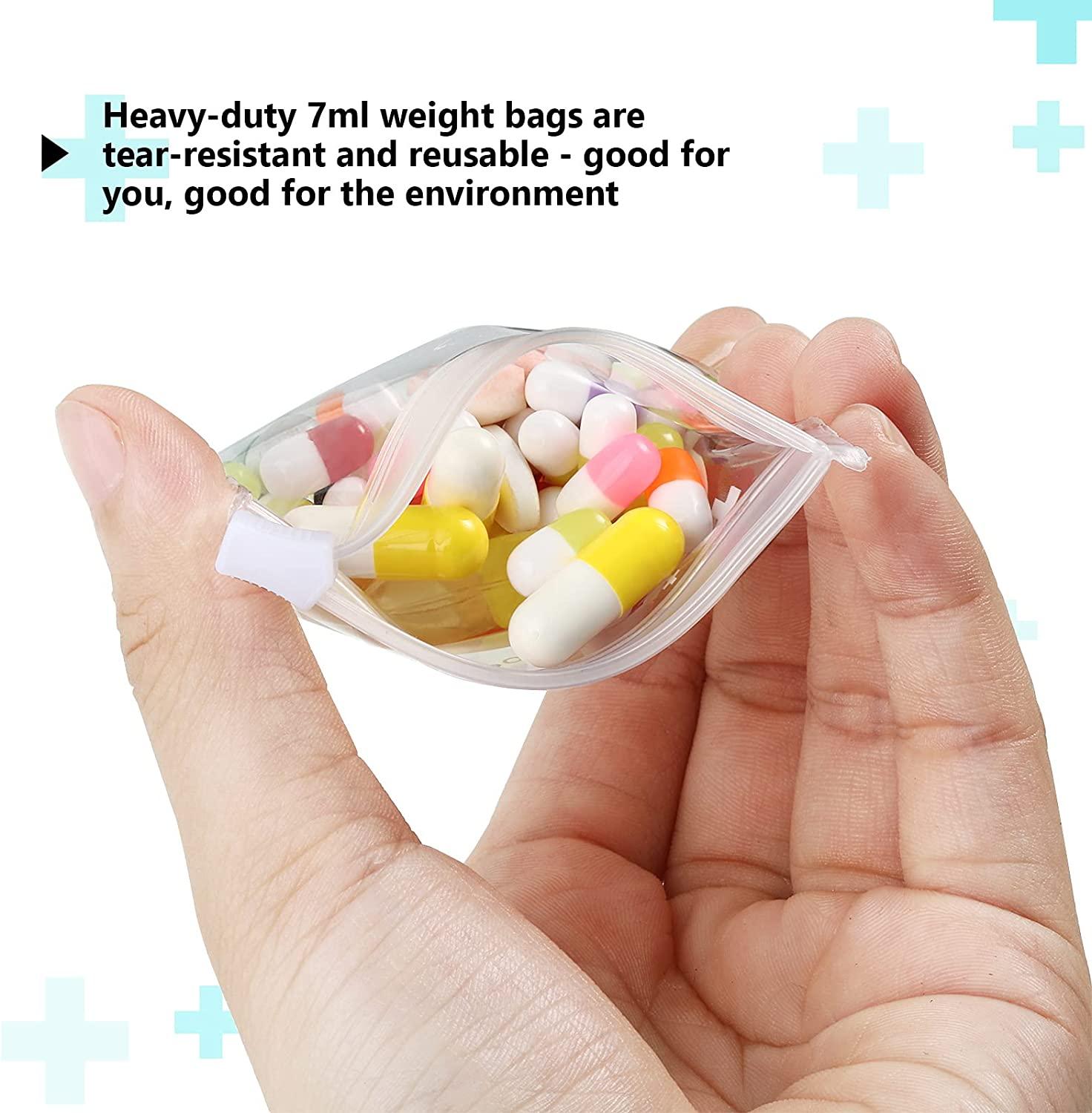 Pill Pouch Bags Zippered Pill Pouch Set Reusable Pill Baggies writable
