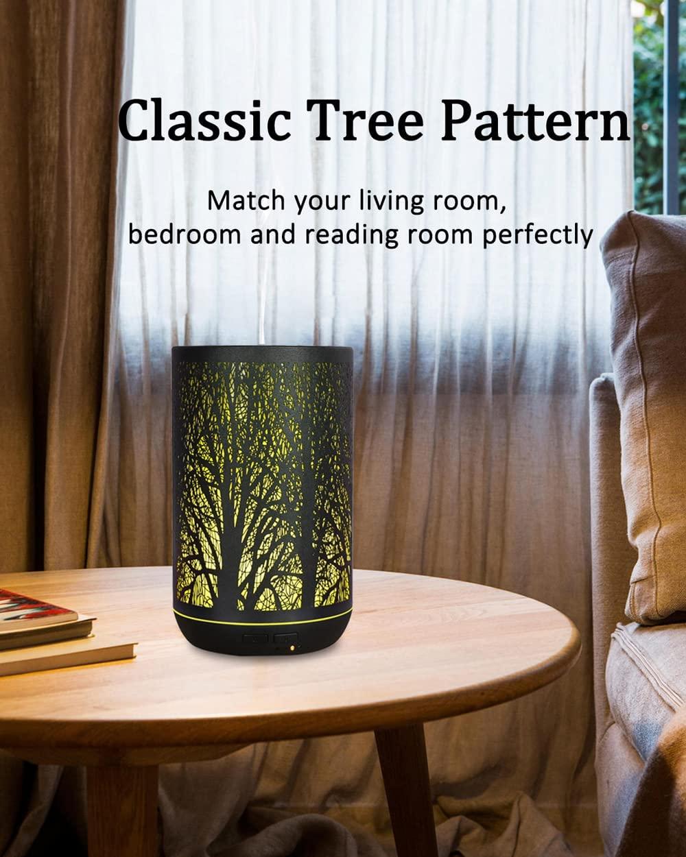 300ml Metal Aromatherapy Diffuser - Black Tree | Essential Oil Cool ...