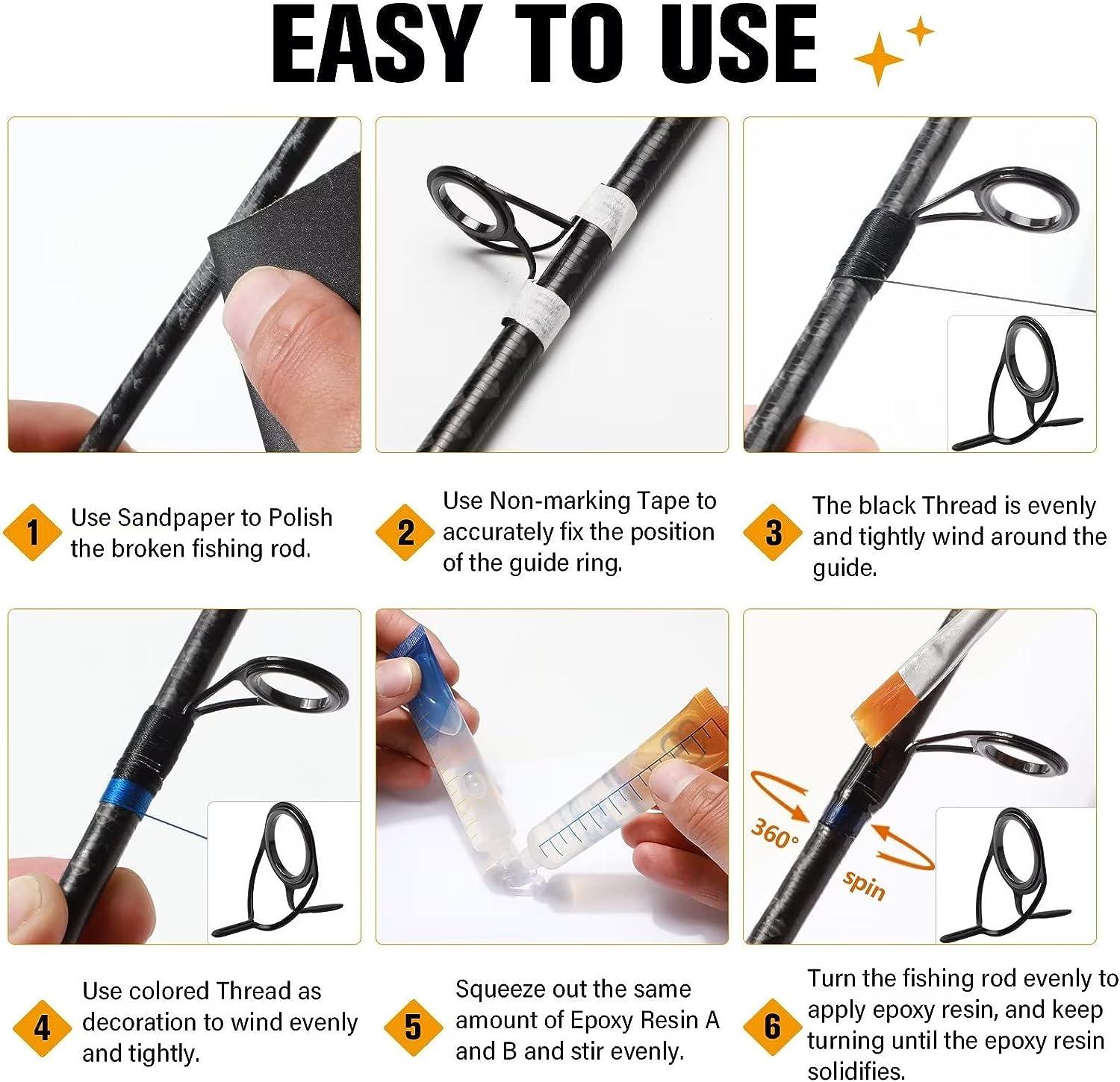 Dovesun Fishing Rod Repair Kit 40PC A-Complete Casting Rod