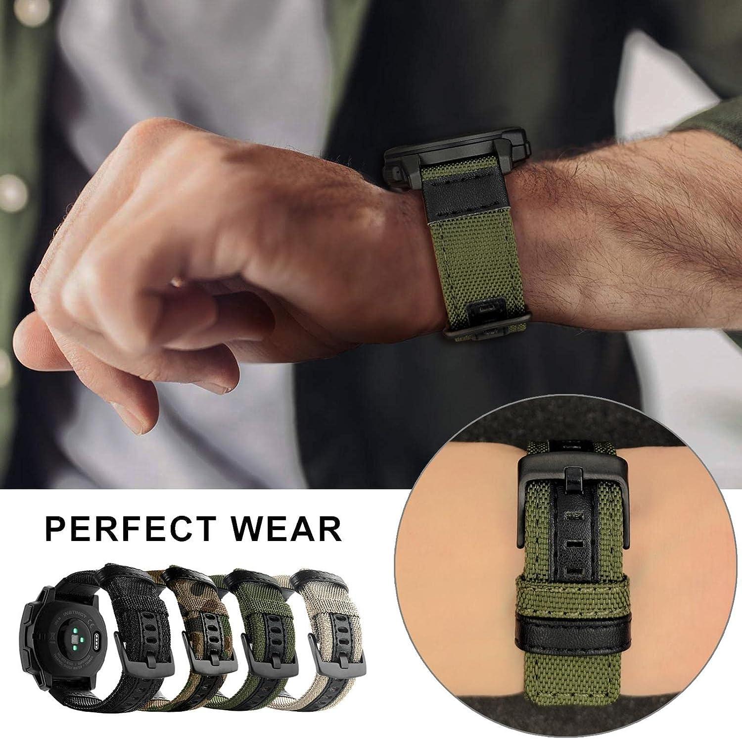 Abanen 22mm Nylon Military Style Watch Bands for Garmin Instinct