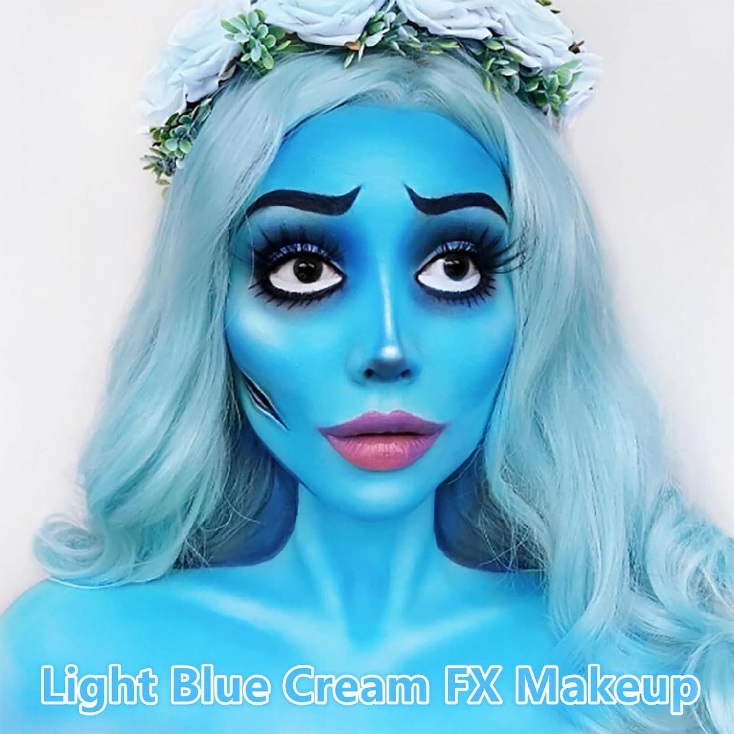 Go Ho Light Blue Face Paint Stick Washable (1.06 Oz) Water Based Pale