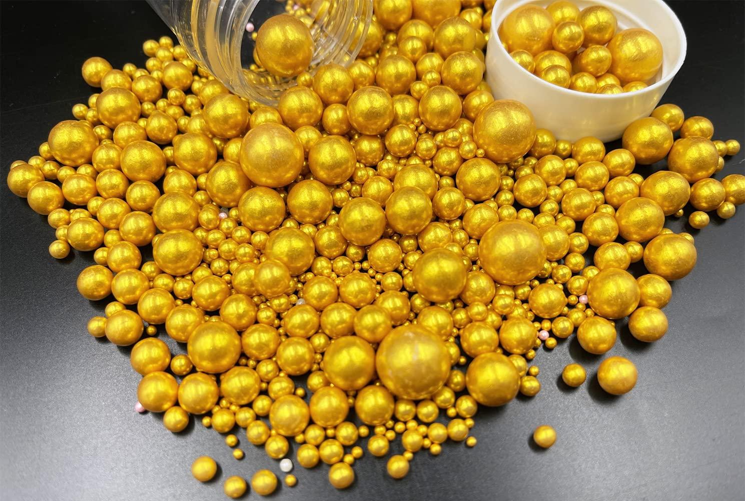Goldbaking Edible Gold Sugar Pearl Sprinkles 85g 1/2.5/4/7/10/12/14mm -  Cake Tools - AliExpress
