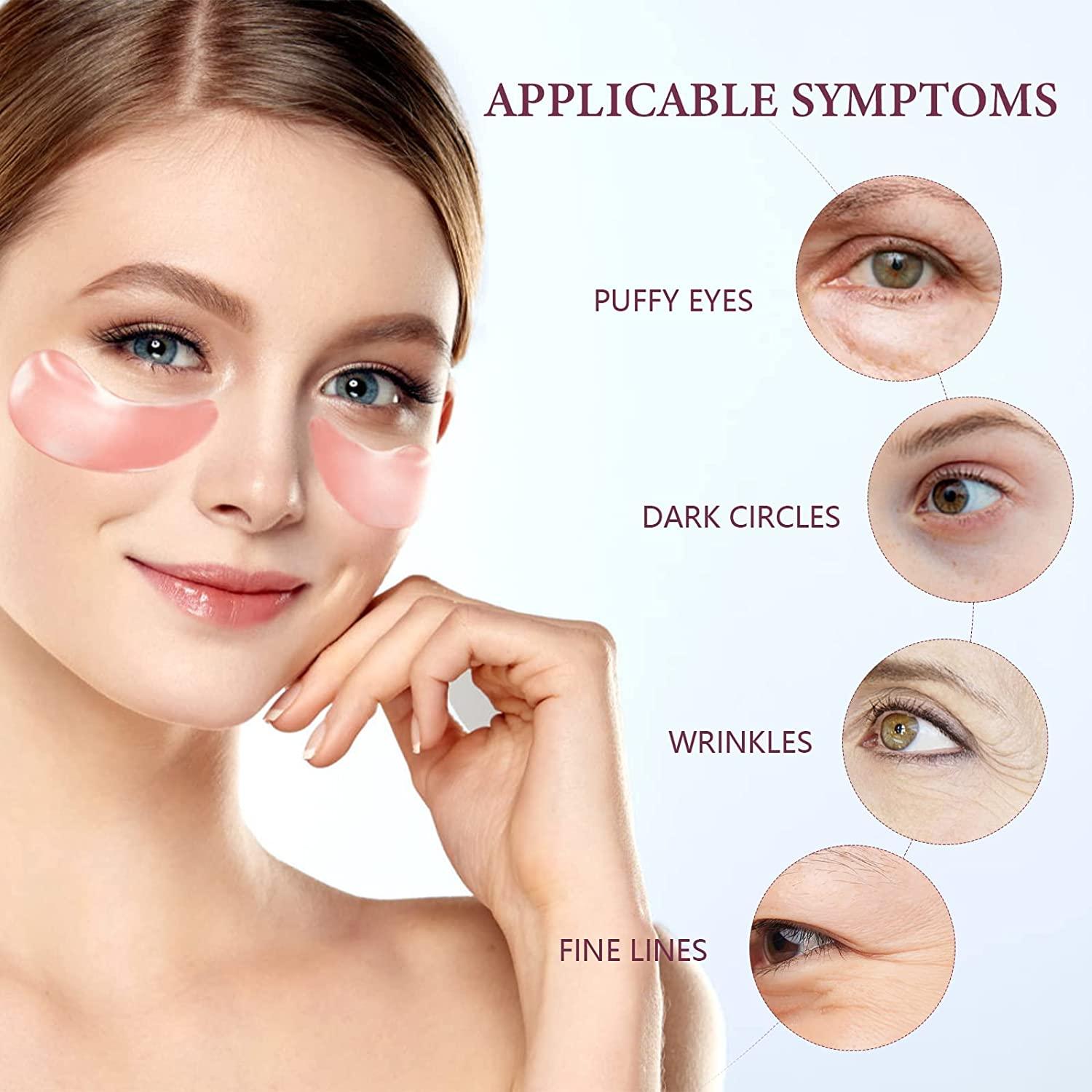 FANMIN Rose Under Eye Patches, Collagen Under Eye Mask For Puffy Eyes
