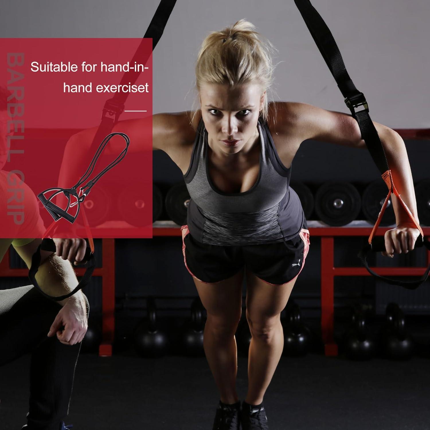 Gym Equipment Red Resistance Bands With Handles IMIKEYA