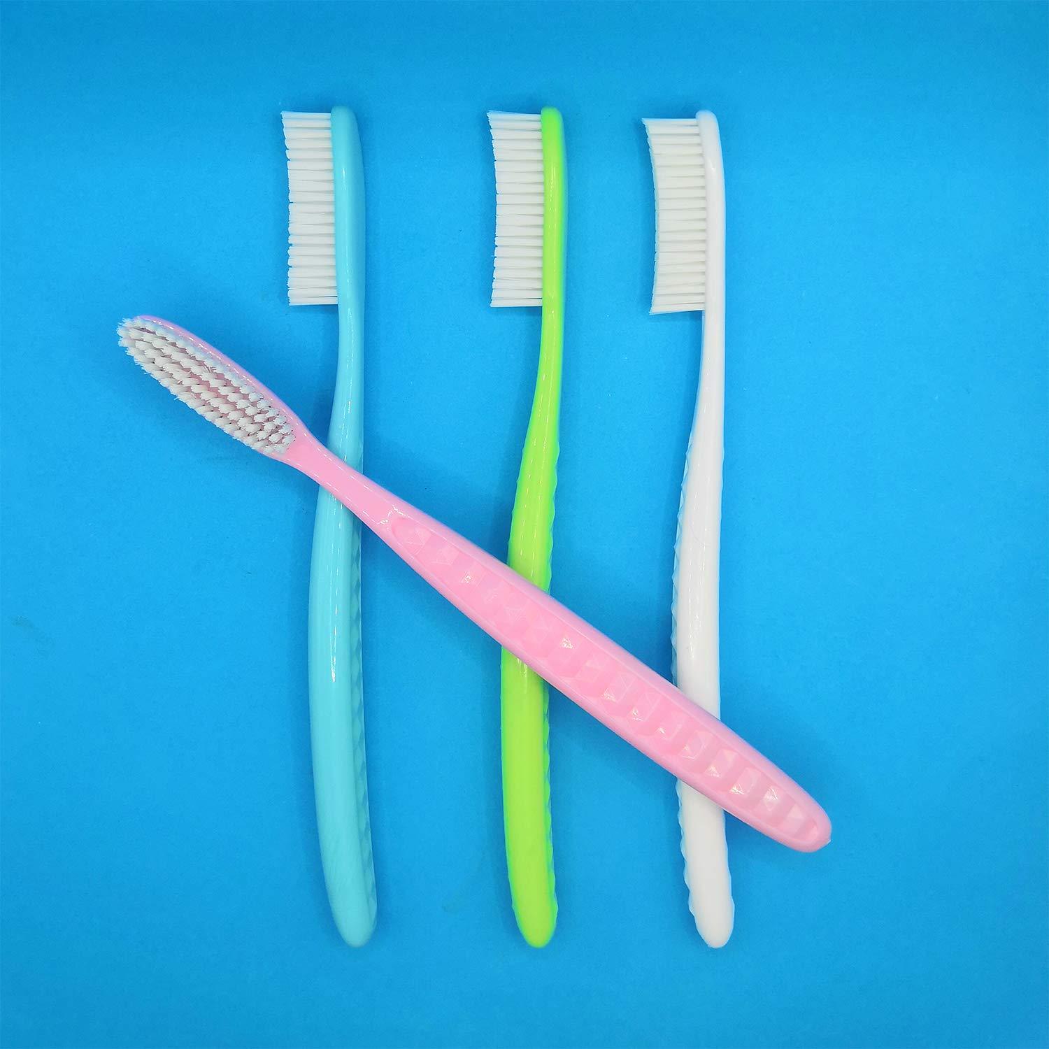 EasyHonor Huge Head Toothbrush 4 Pack BPA Free with White Hard Bristles