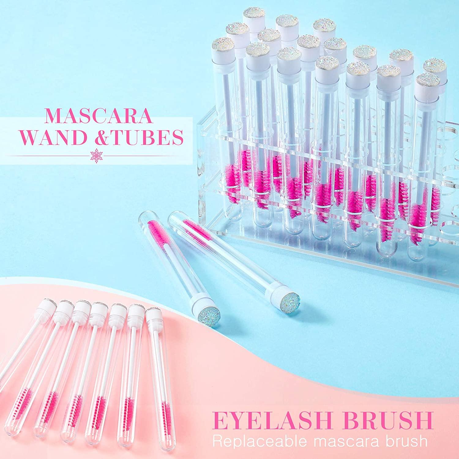 60 Pieces Mascara Wand Tube Set 30 Diamond Empty Eyelash Brush Tubes