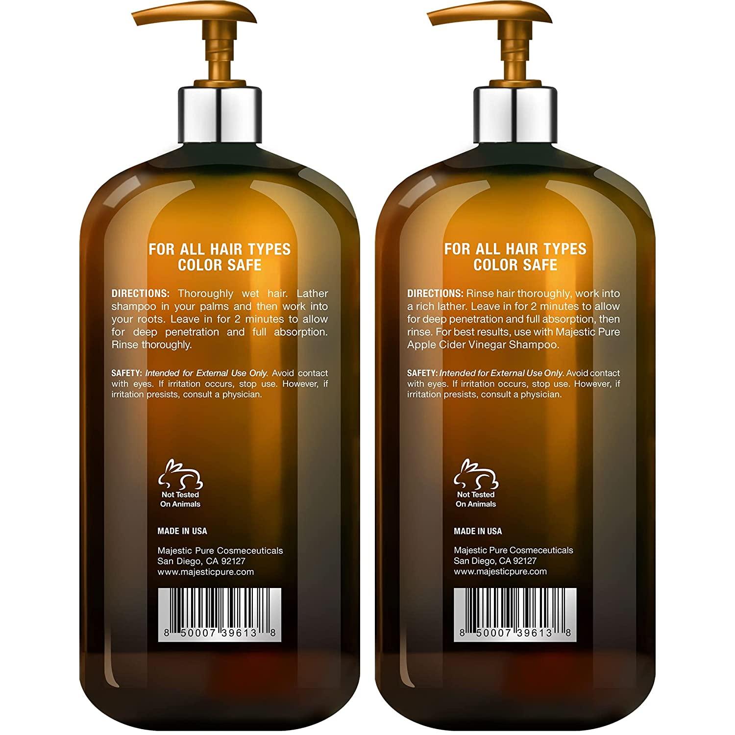 MAJESTIC PURE Apple Cider Vinegar Shampoo and Avocado Coconut Conditioner  Set - Restores Shine & Reduces Itchy Scalp, Dandruff & Frizz - Sulfate  Free, for All Hair Types, Men and Women -