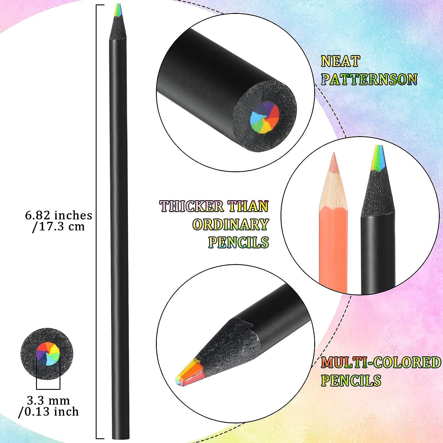 CHENGU 48 Pcs Rainbow Colored Pencils, 7 Color in 1 Rainbow Pencil for  Kids, Wooden Colored Pencil Multi Colored Pencils Bulk with 4 Pieces  Sharpener