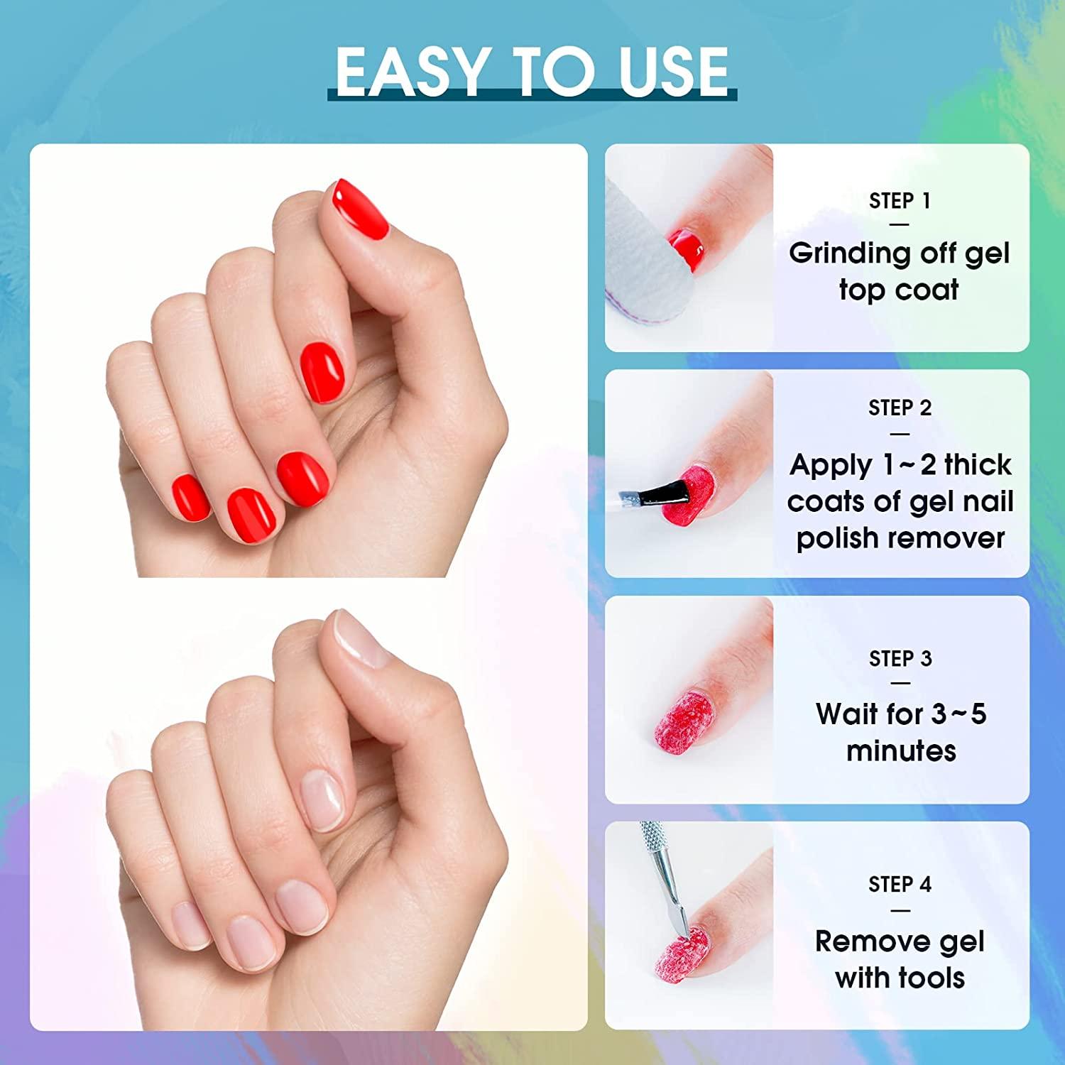 Gel Nail Polish Remover, Gel Remover for Nail Polish, In 2-5 Minutes to  Remove,Free from Wrap with Aluminum Foil, Easily and Safely | Gel nail  polish remover, Nail polish, Gel remover