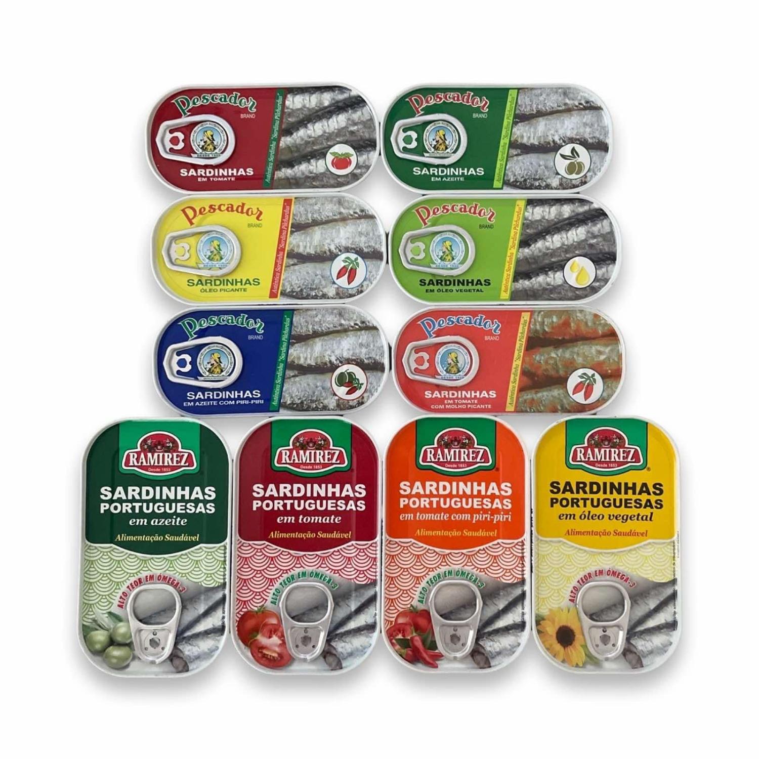 Sardines Mix Set Variation 10 Types Pescador Ramirez Portugal
