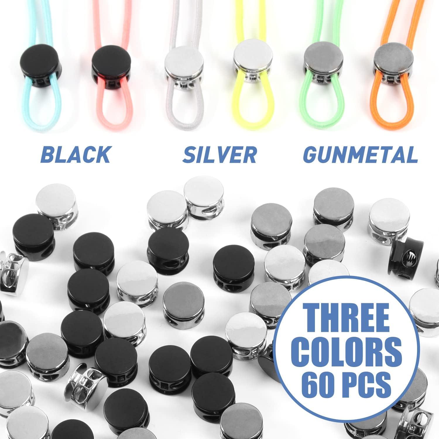 60pcs Cord Locks for Drawstrings Heavy Duty Metal Cord Lock Stopper ...