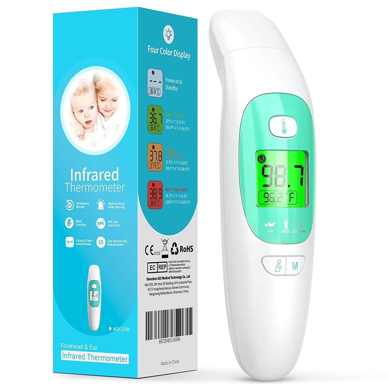 Infrared Forehead Thermometer for Adults Kids Babies, NonContact