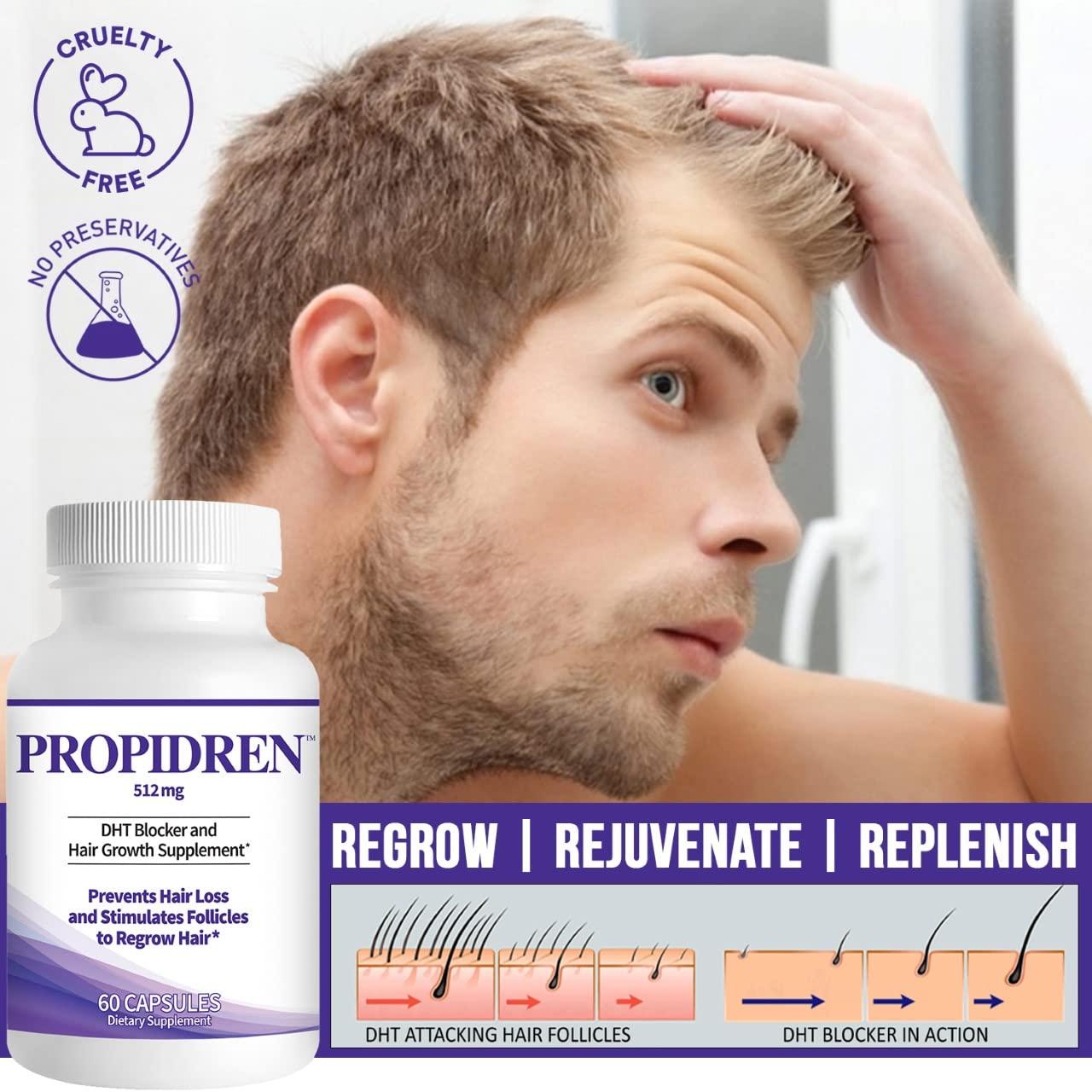 Propidren by HairGenics - DHT Blocker with Saw Palmetto for Hair Loss ...