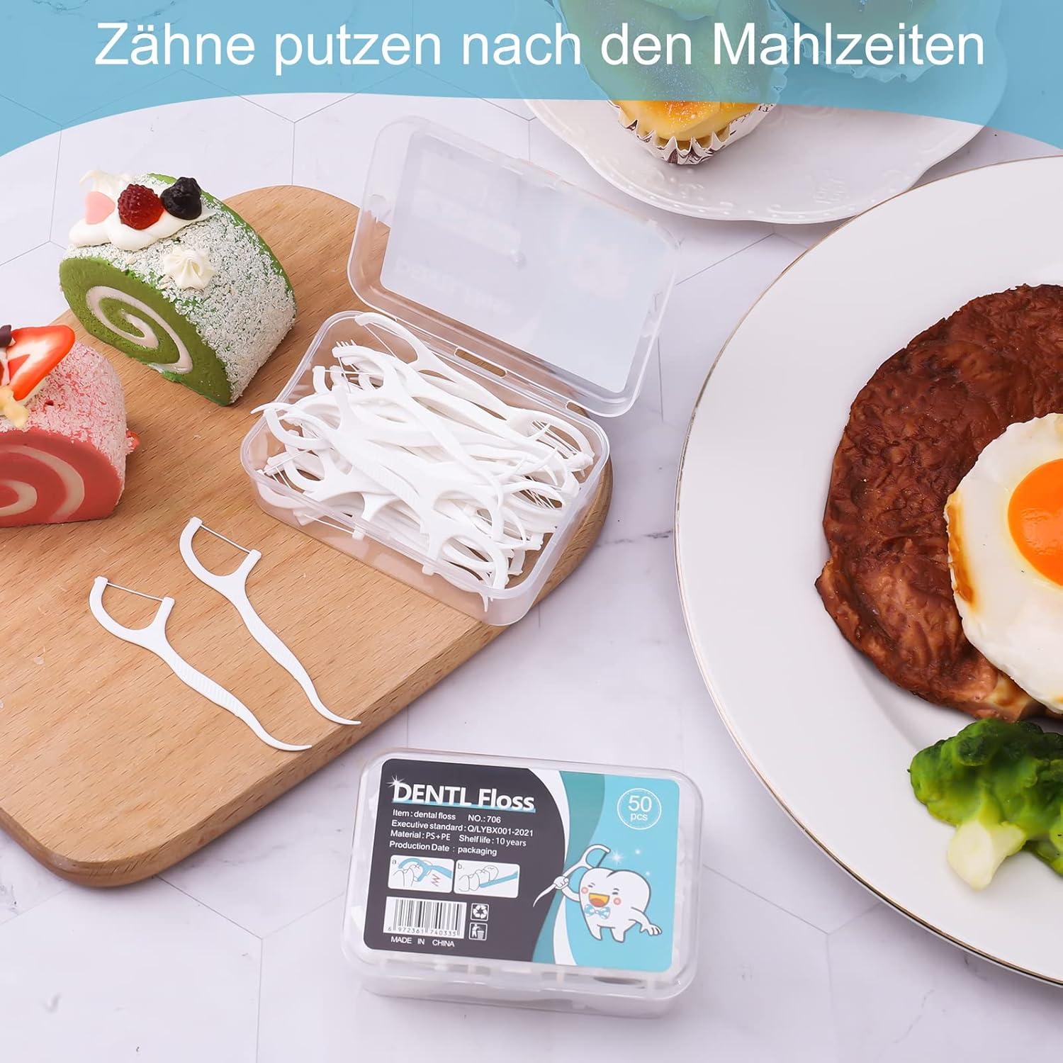 Laokai 400 Pieces Dental Floss Disposable Tooth Cleaning Picks & Silk