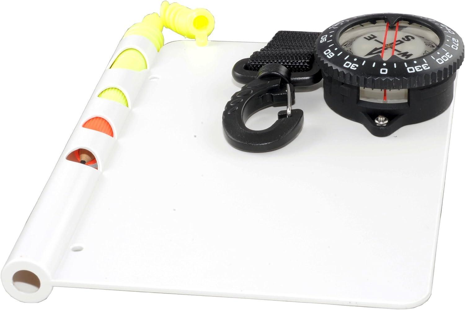 Palantic Dive Slate With 2 Compasses & Pencil – Underwater Writing Board For Scuba (7-3/8" X 6")