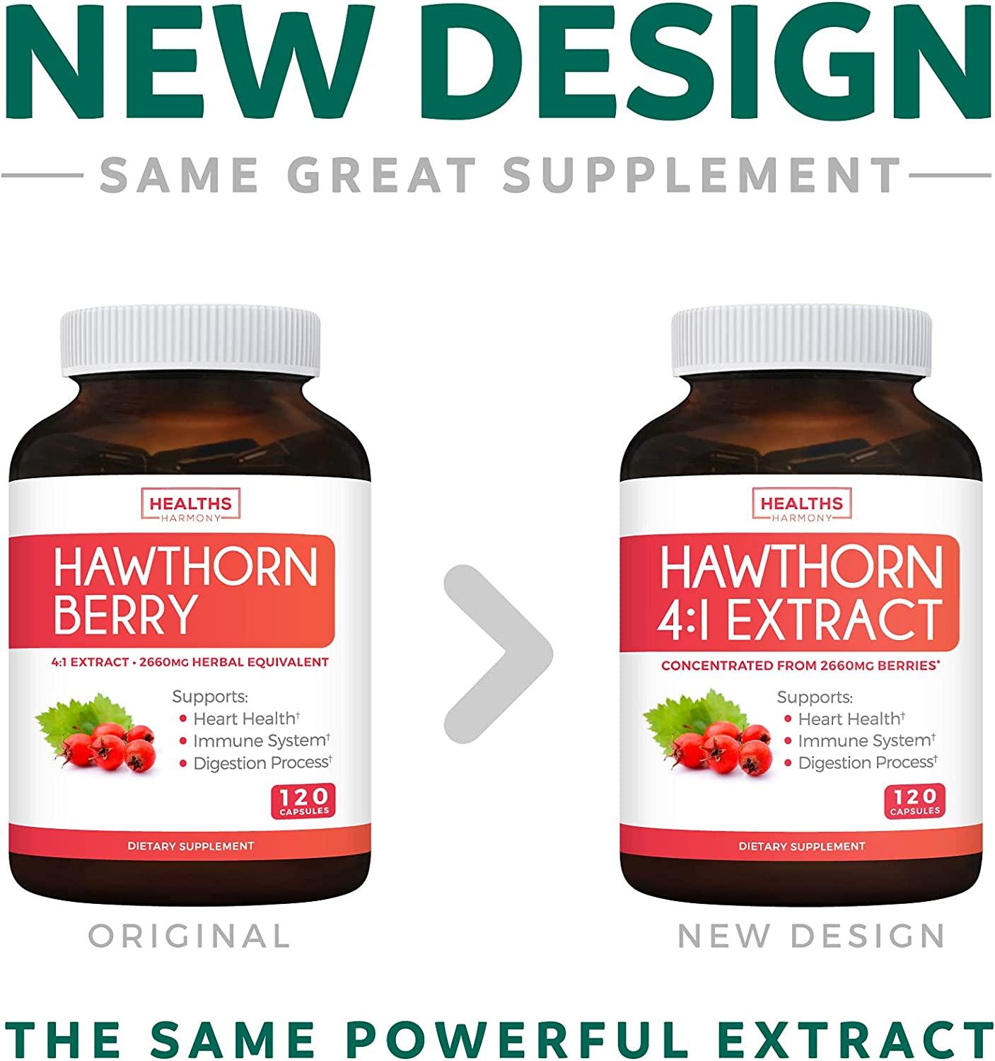 Hawthorn Berry Capsules 4 Month Supply High Strength Extract for