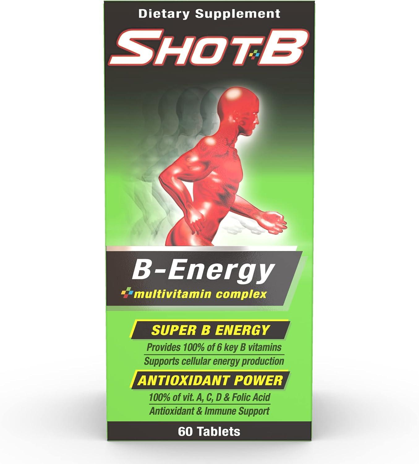Shot B Energy Multivitamin Supplement 60 Count Green