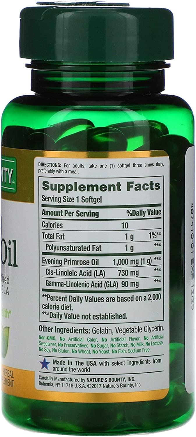 Nature's Bounty Evening Primrose Oil 1000 mg 60 Rapid Release
