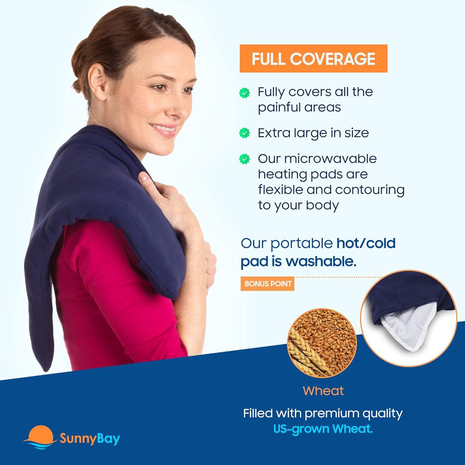 SunnyBay Microwave Heating Pad, Microwavable Heated Neck Pillow for Moist  Hot or Cold Therapy, Heated Neck and Shoulder Wrap with Wheat Filling and