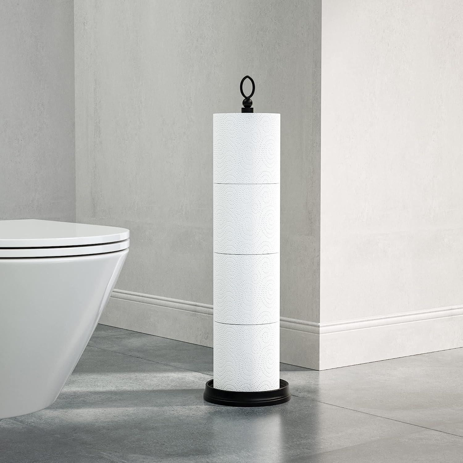 Modern Flat-End Matte Black Wall-Mounted Toilet Paper Holder + Reviews
