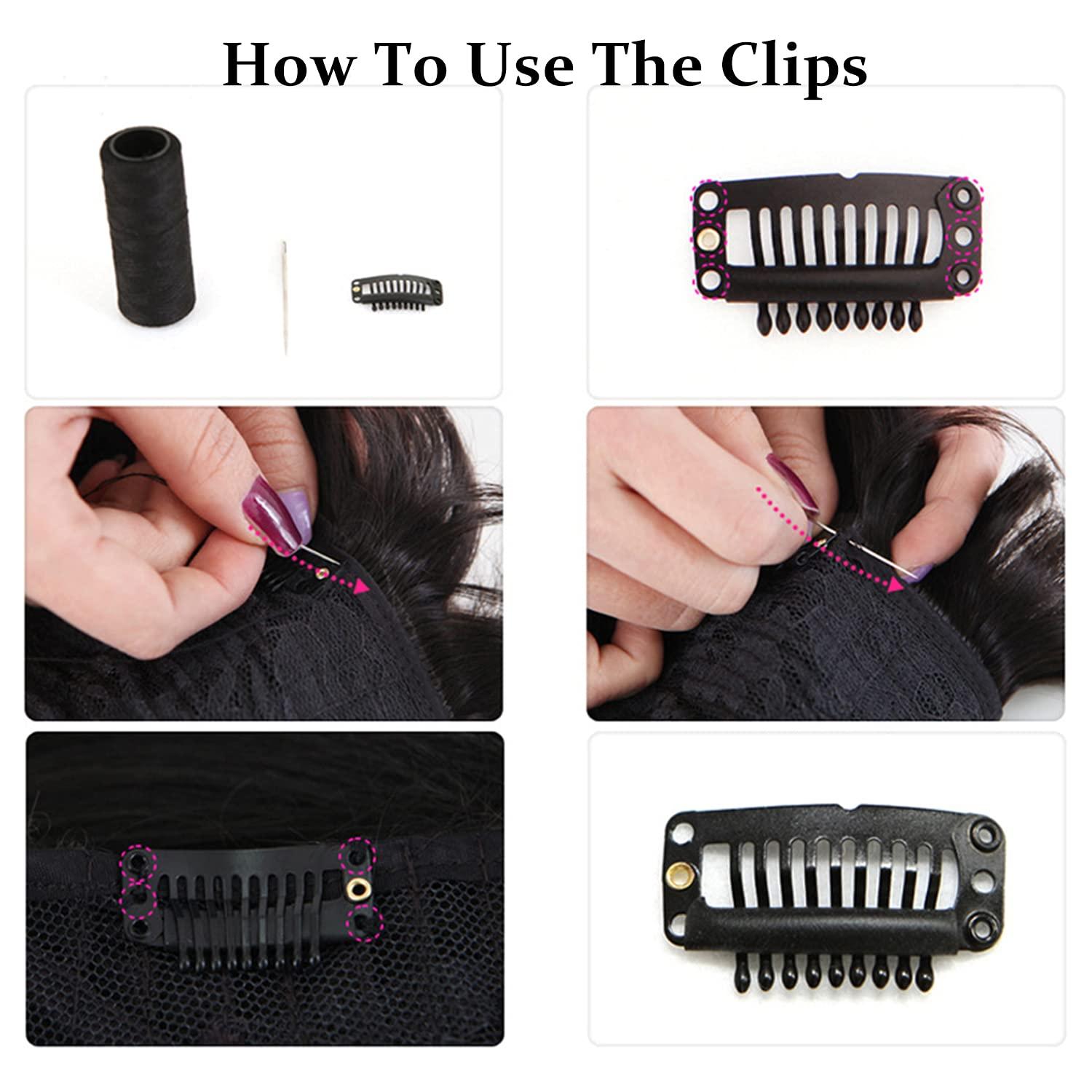 30 PCS Wig Clips 9-Teeth Wig Clips to Sew in Wig Clips to Secure